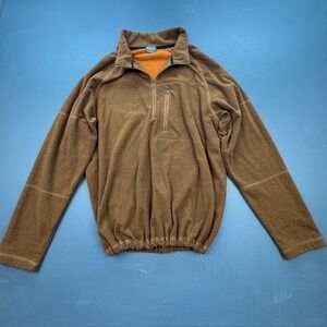 Royal Robbins Fleece Pullover Men's Large Brown Half Zip Hiking Outdoor Sweater